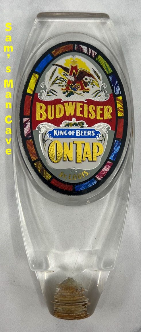 Budweiser On Tap Lucite Tap Handle