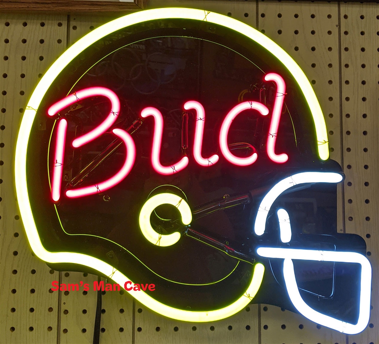 Bud Football Helmet Neon