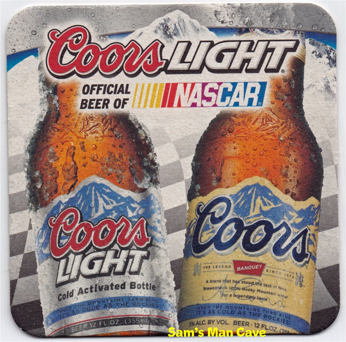 Coors Light Coors Banquet NASCAR Beer Coaster