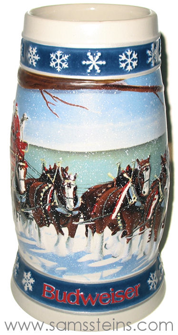 1995 Budweiser Holiday Lighting the Way Home Mug