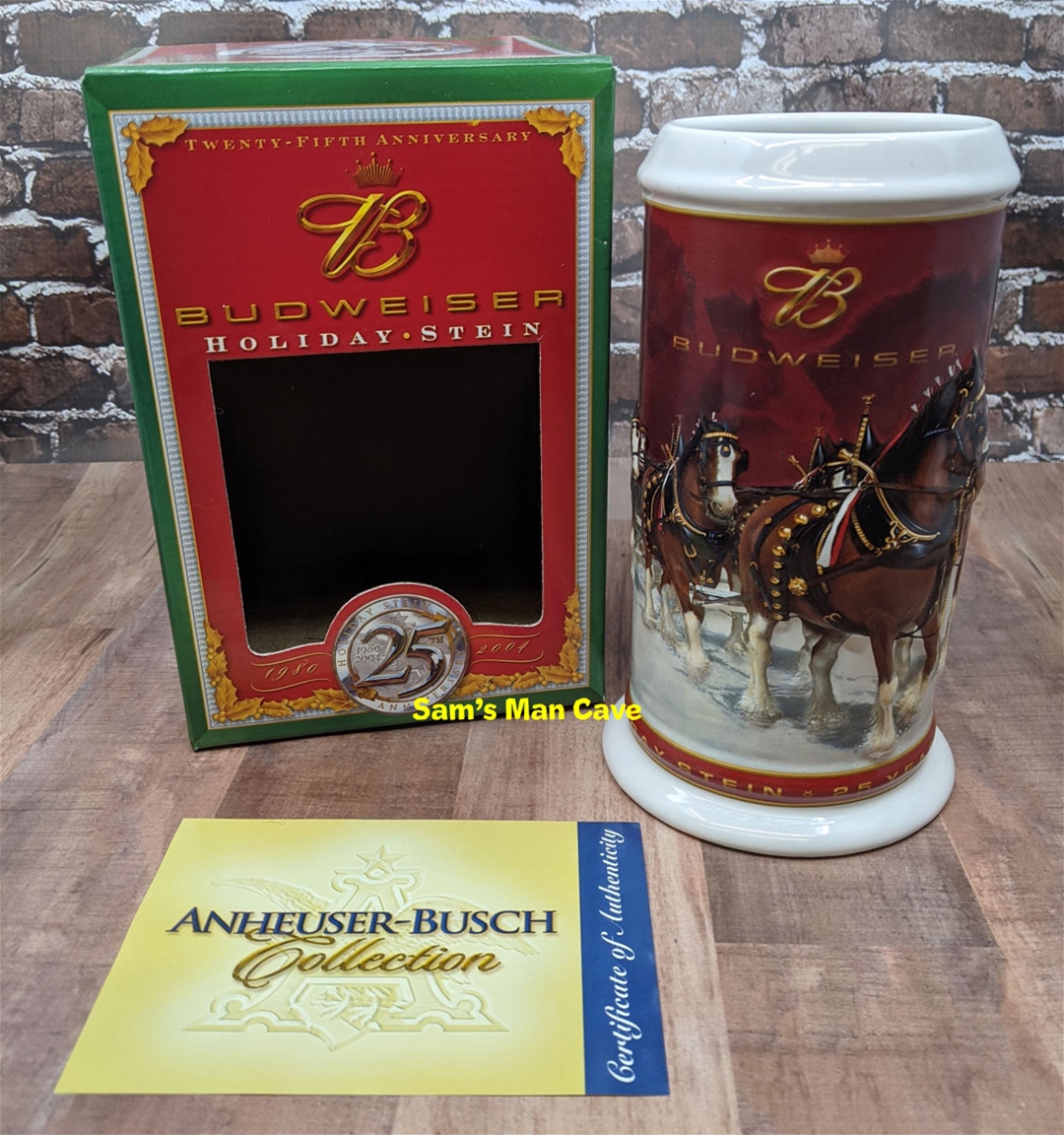 2004 Budweiser Holiday 25th Anniversary Mug