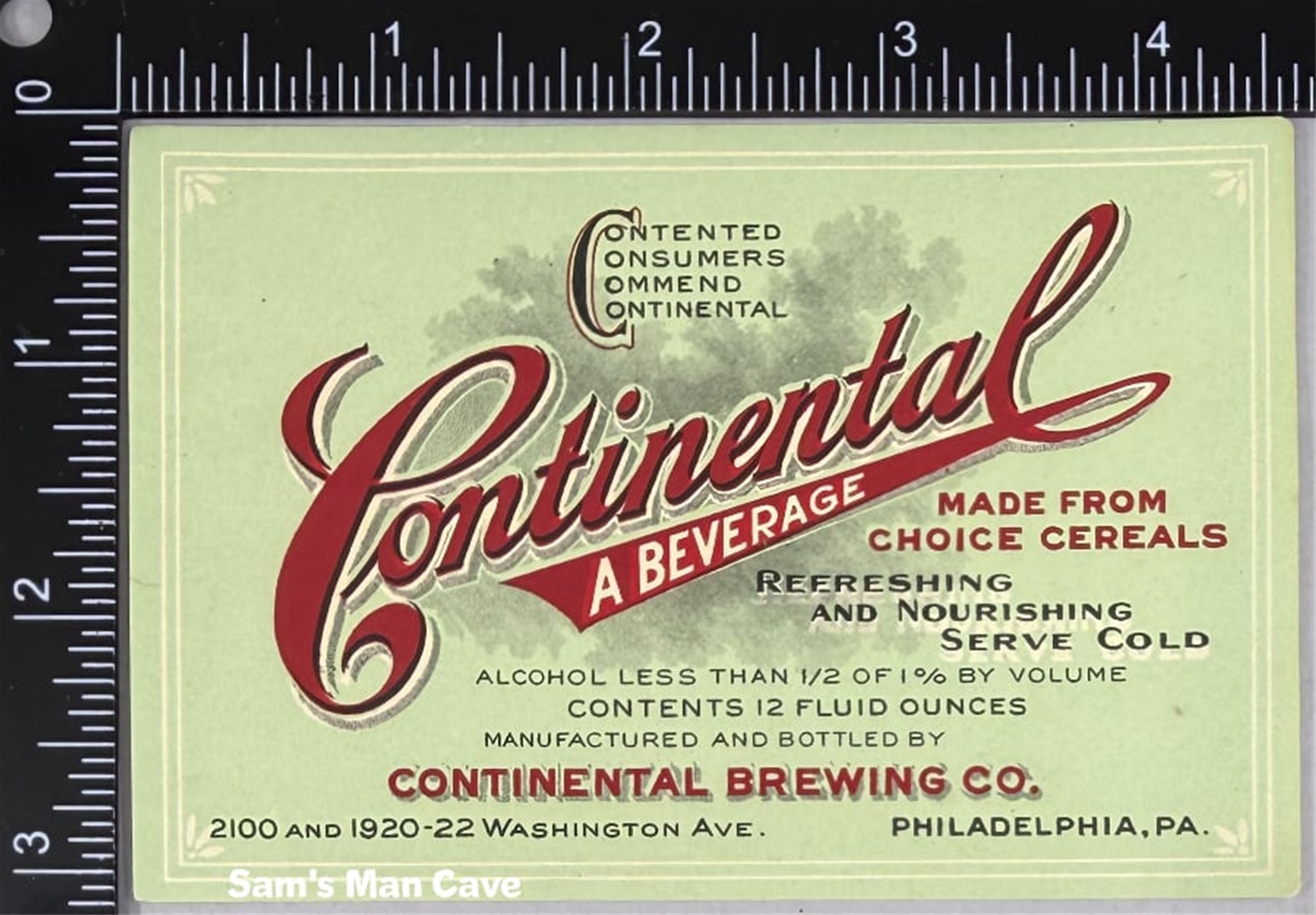 Continental Beverage Beer Label