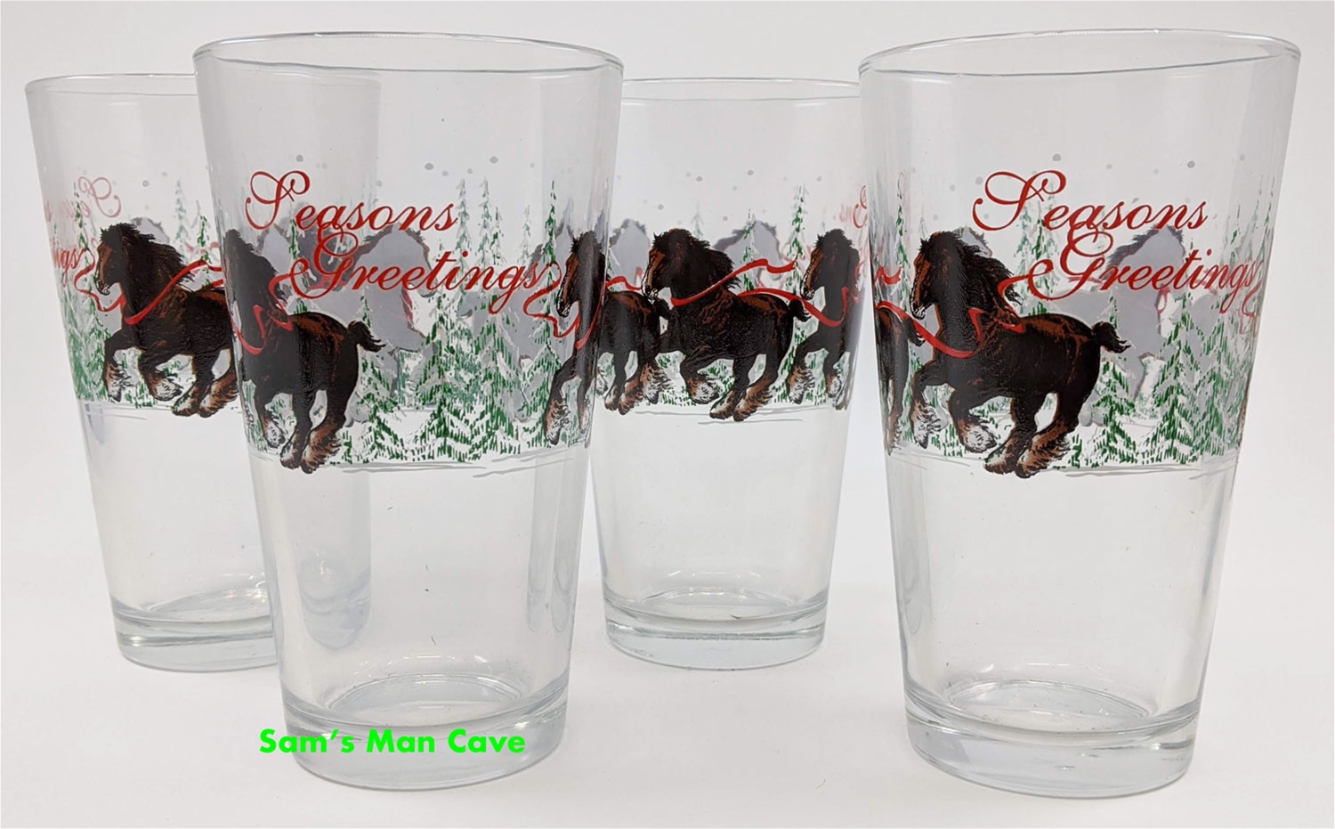 Budweiser Clydesdales Season Greetings Pint Glass Set