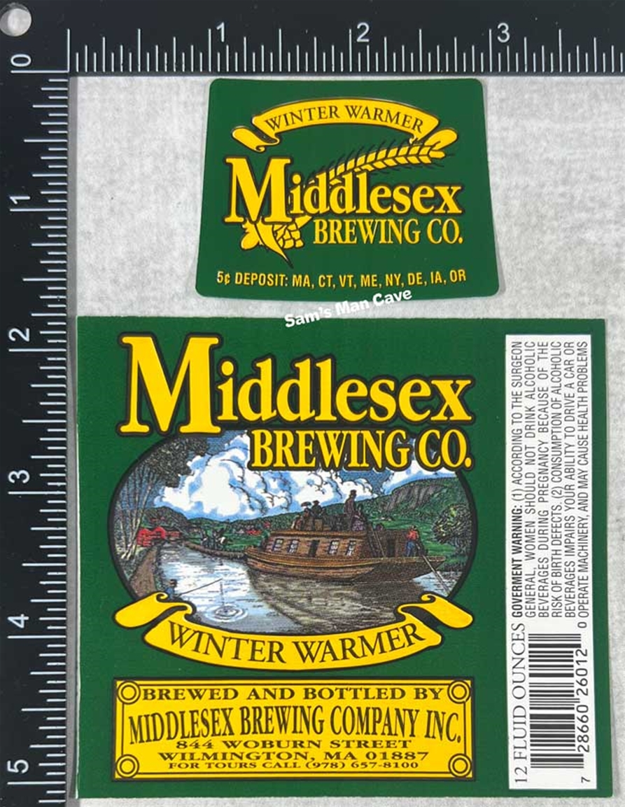 Middlesex Brewing Winter Warmer Beer Label with neck