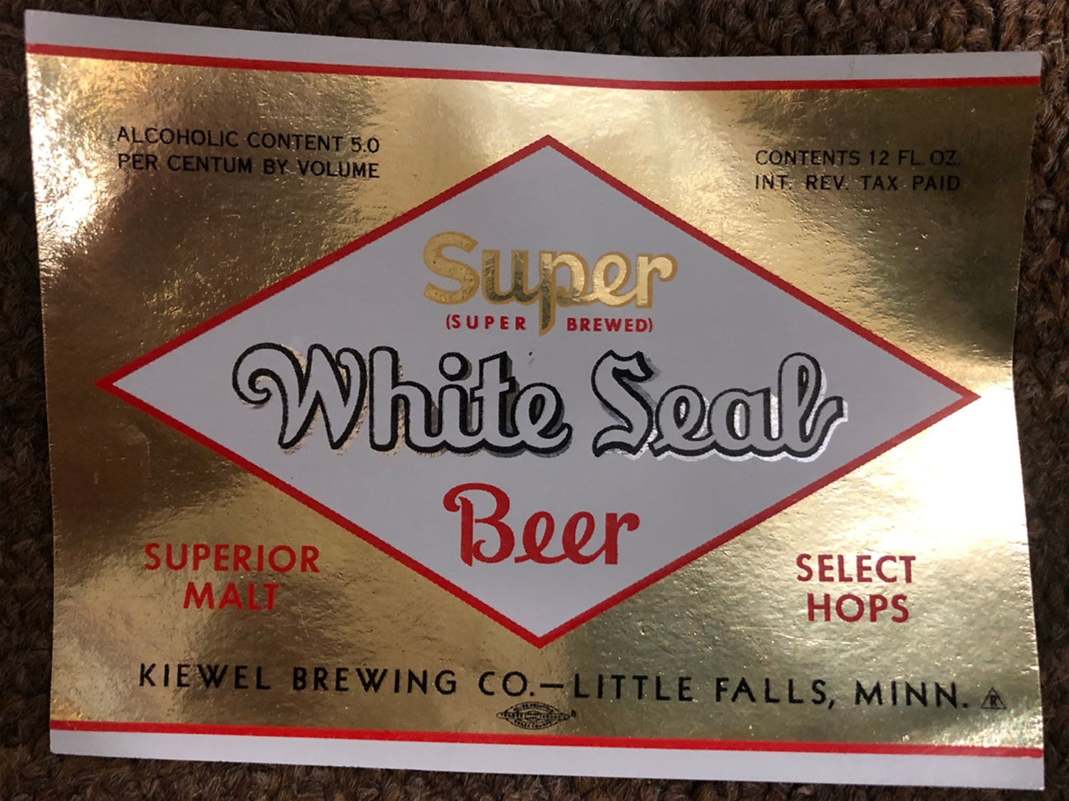 White Seal IRTP Beer Label