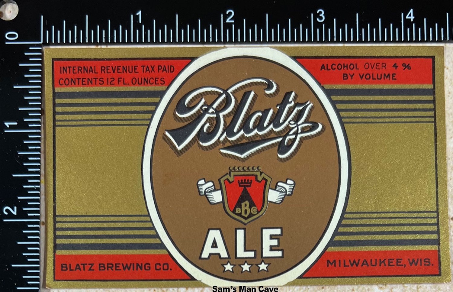 Blatz Ale IRTP Beer Label