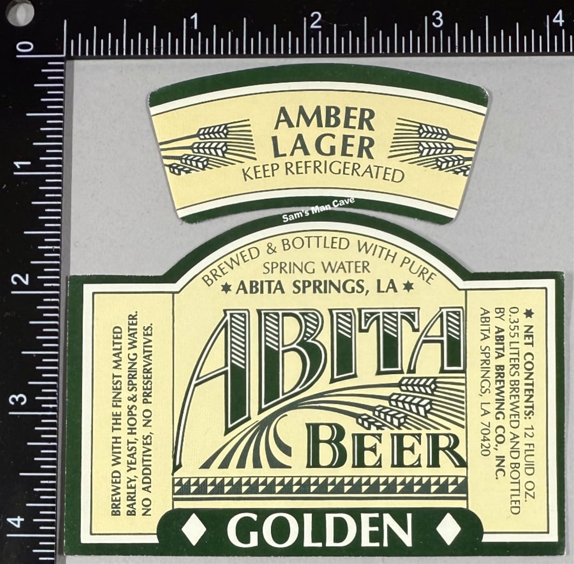 Abita Golden Beer Label with neck