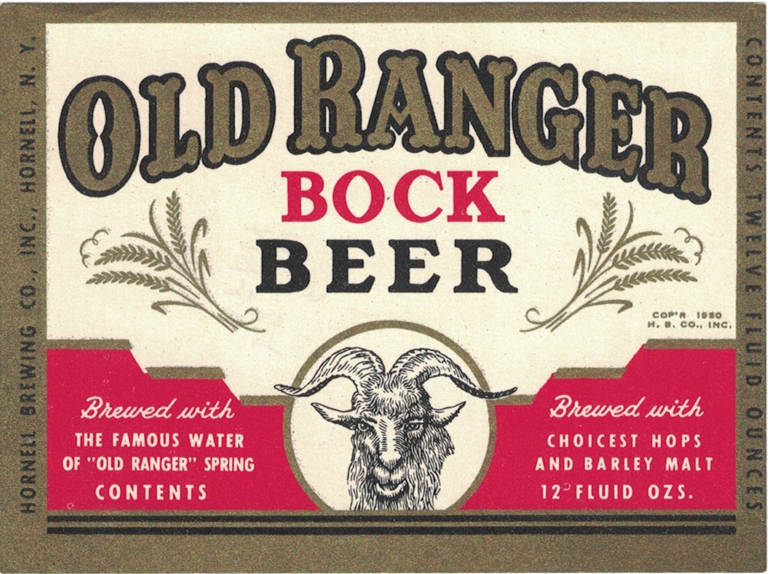 old ranger bock beer label