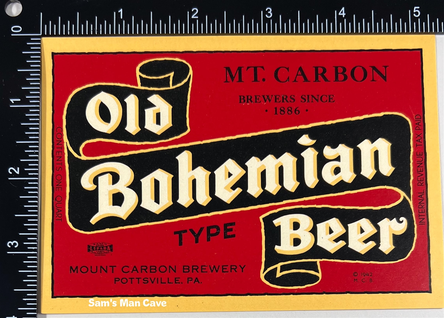 Old Bohemian Beer IRTP Label