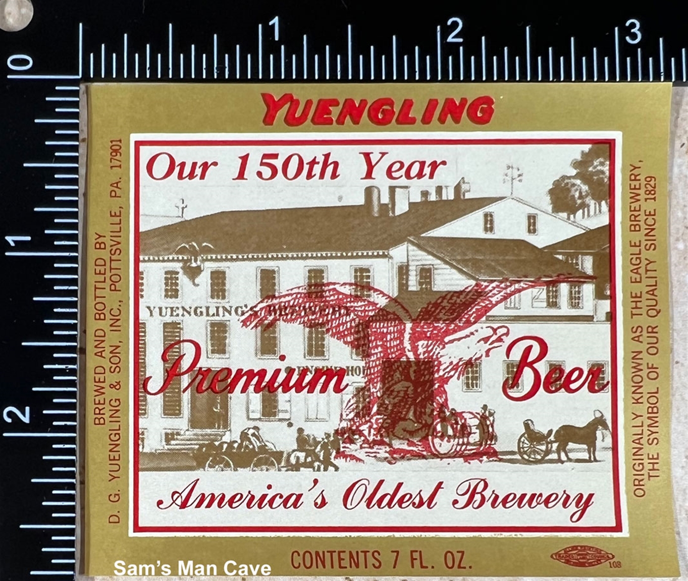 Yuengling Premium Beer 150th Anniversary 7 oz Label