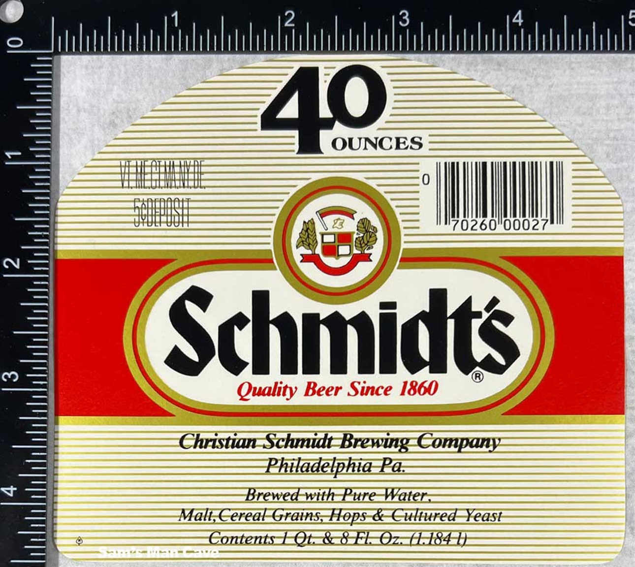 Schmidt's Beer Label