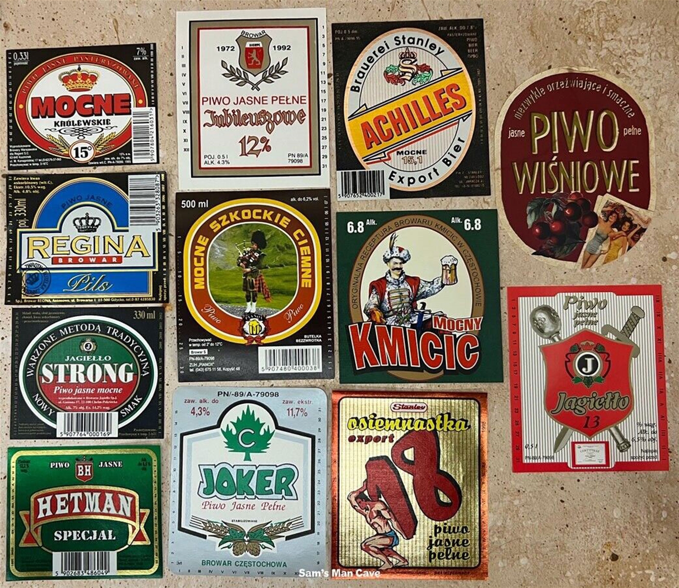 Poland Beer Label Set of 12