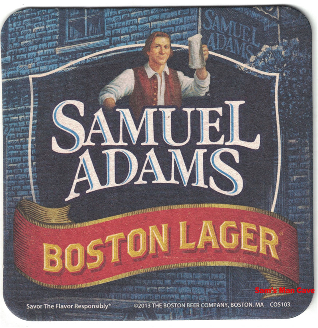 Samuel Adams Boston Lager Gold Snap Beer Coaster