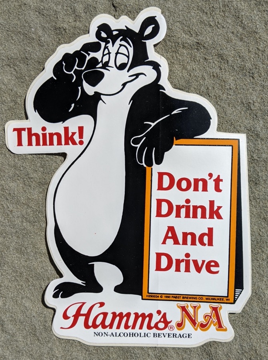 Hamm's NA Hamm's Bear Think! Sticker