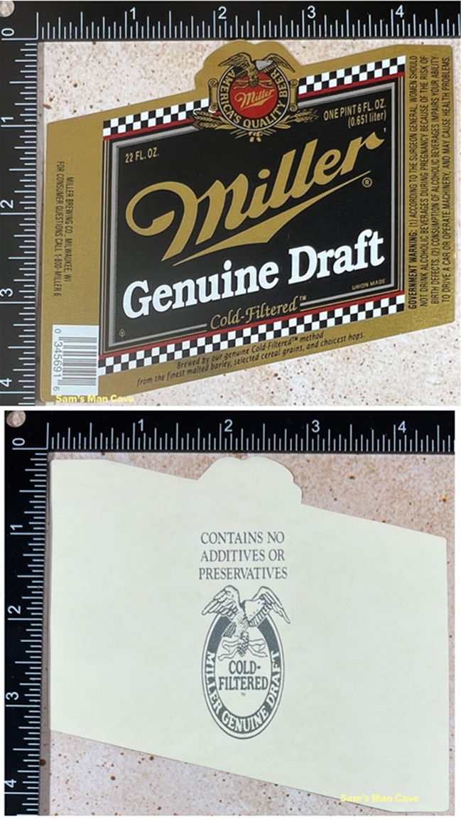 Miller Genuine Draft Checkered Beer Label