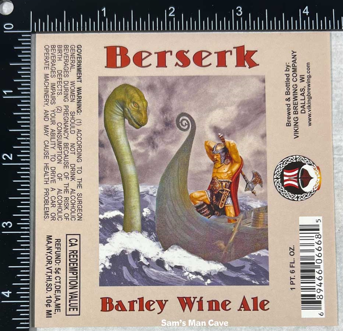 Viking Berserk Barley Wine Ale Label