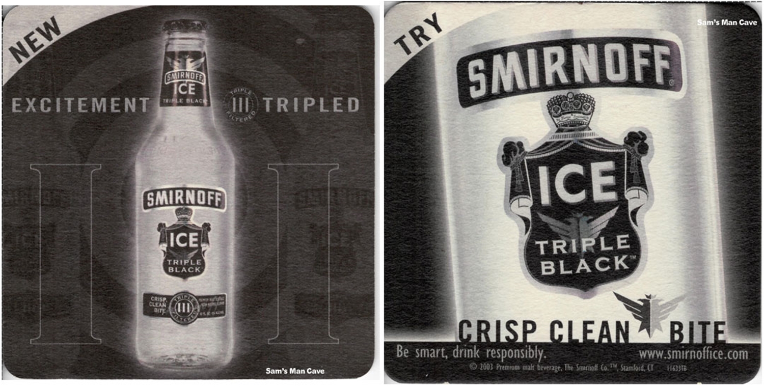 Smirnoff Ice Triple Black Coaster