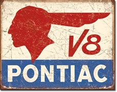Pontiac V8 Tin Sign Pontiac V8 Tin Sign