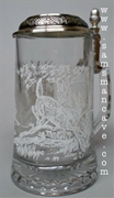 Meger Deer Glass Beer Stein Meger Deer Glass Beer Stein