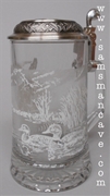 Meger Mallard Glass Beer Stein Meger Mallard Glass Beer Stein