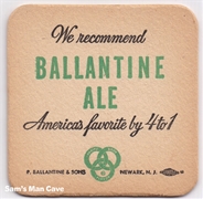 Ballantine Ale 4 to 1 Beer Coaster
