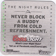 Coors Light Night Rules #2 Beer Coaster