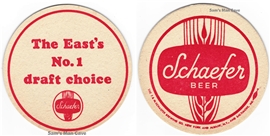 Schaefer East No. 1 Beer Coaster Schaefer East No. 1 Beer Coaster