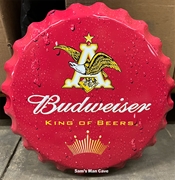 Budweiser Bottle Cap Metal Sign