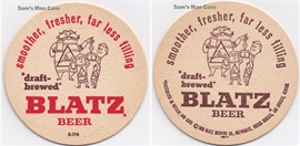 Blatz Smoother Round Beer Coaster Blatz Smoother Round Beer Coaster