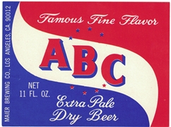 ABC Extra Pale Dry Beer Label