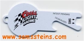 Coors Light Racing Bottle and Can Opener Keychain