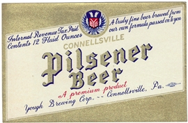 Connellsville Pilsener Beer IRTP Label
