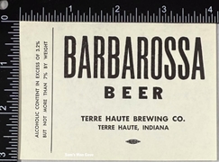 Barbarossa Beer Keg Label