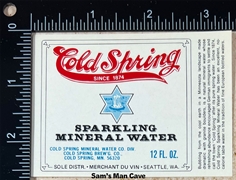 Cold Spring Sparkling Mineral Water Label