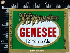 Genesee 12 Horse Ale Beer Label (foil)