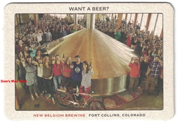 New Belgium Want A Beer Beer Coaster Postcard