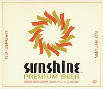 Sunshine Premium Beer No Deposit No Return Label