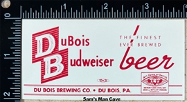 Du Bois Budweiser Beer Label