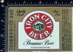 Iron City Premium Beer Label Iron City Premium Beer Label