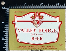 Valley Forge Old Tavern Beer Label