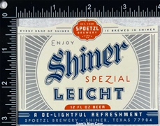 Shiner Spezial Leicht Beer Label