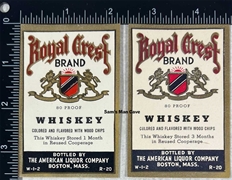 Royal Crest Brand Whiskey Label Set