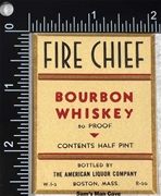 Fire Chief Bourbon Whiskey Label Fire Chief Bourbon Whiskey Label