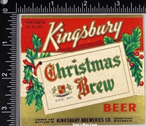 Kingsbury Christmas Brew Beer Label