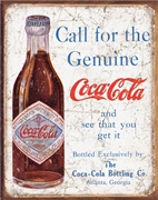 Coca-Cola Call for the Genuine Metal Sign