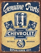 Chevy Parts Pistons Metal Sign Chevy Parts Pistons Metal Sign