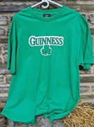 Guinness Beer Brand Irish Shamrock Green Print T Shirt