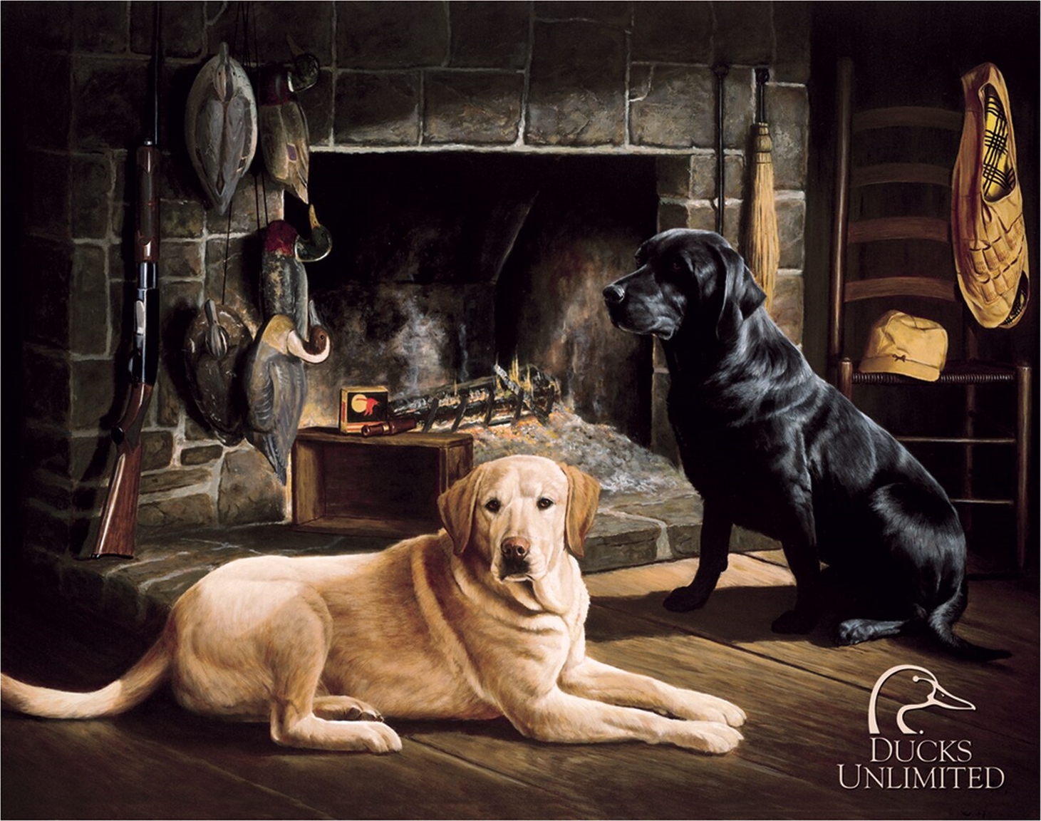 Ducks Unlimited Waiting at Cross Creek Tin Sign Ducks Unlimited Waiting at Cross Creek Tin Sign