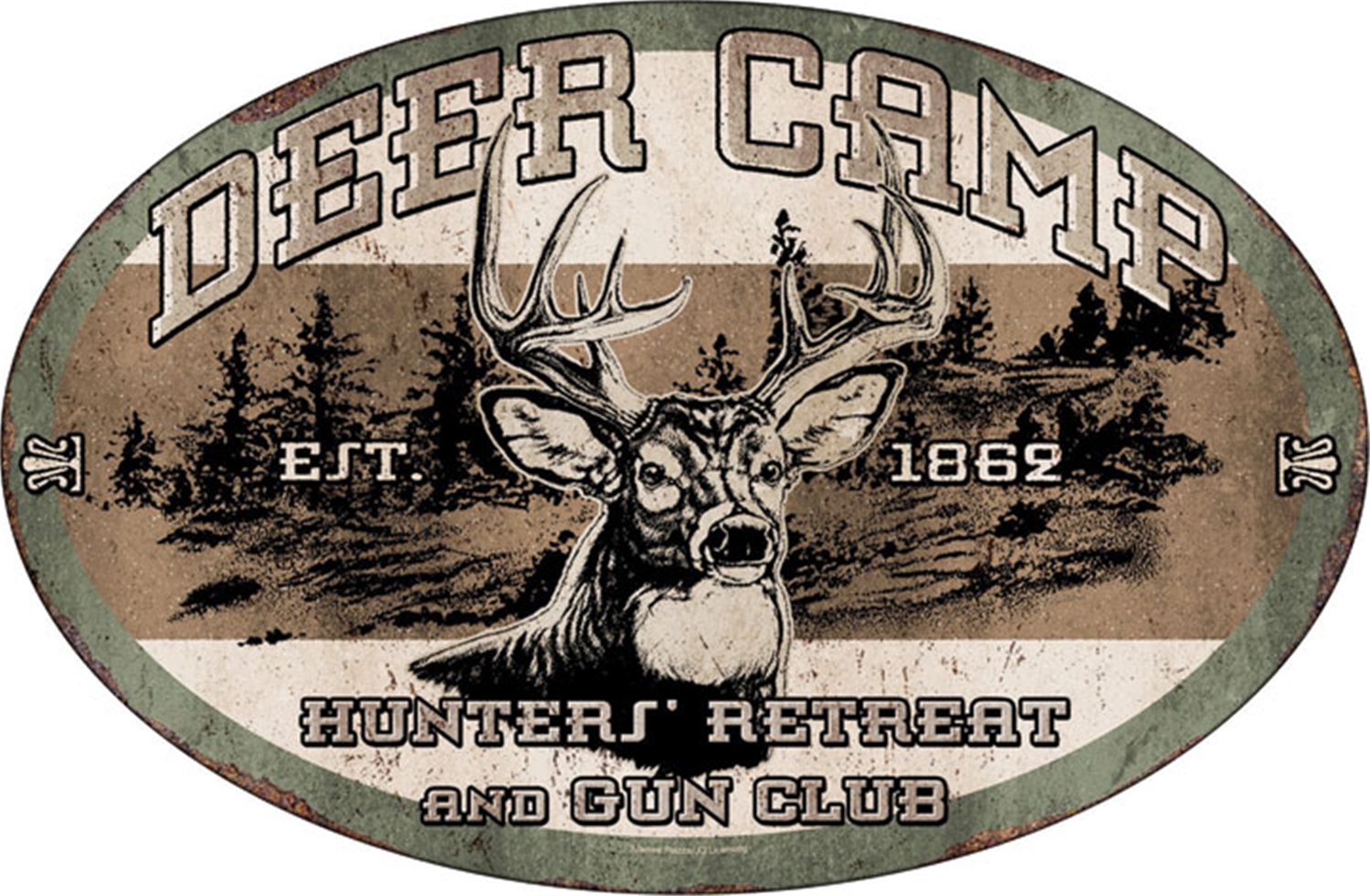 Deer Camp Tin Sign