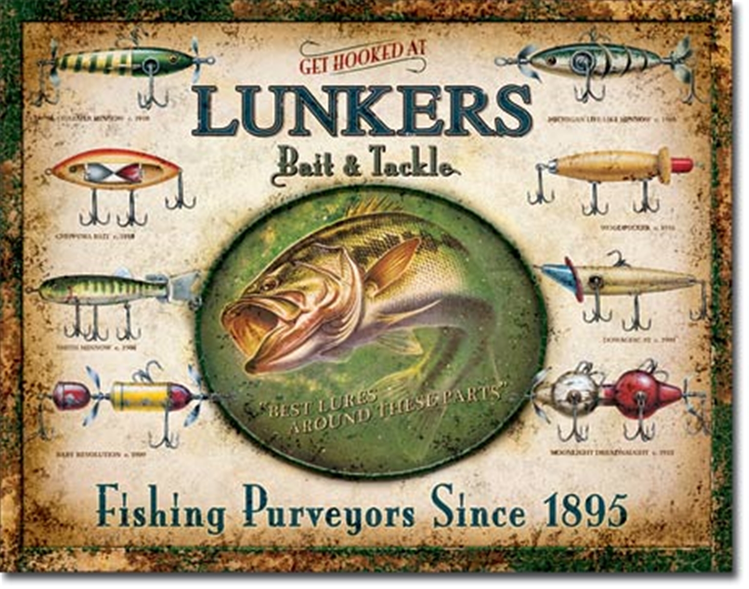 Lunkers Lures Tin Sign